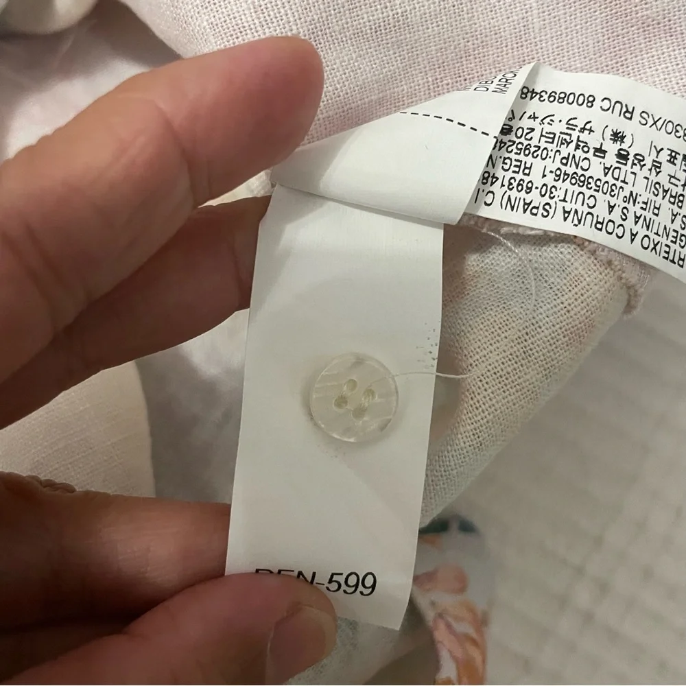 Zara Longsleeves Floral Linen Blend Dress XS EUC - Picture 6 of 11